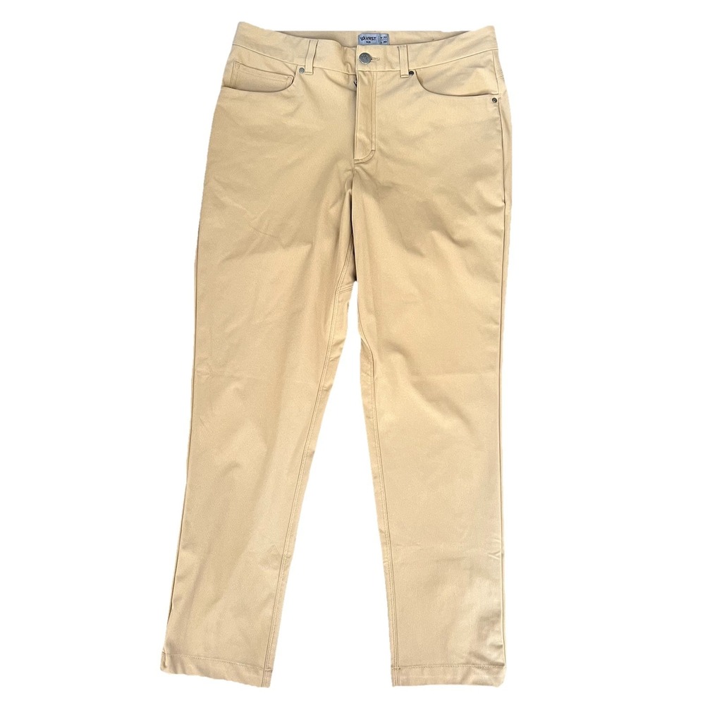VRST Slim Men's‎ Pants 32x30" Tan Polyester Stretch Performance Golf Preppy